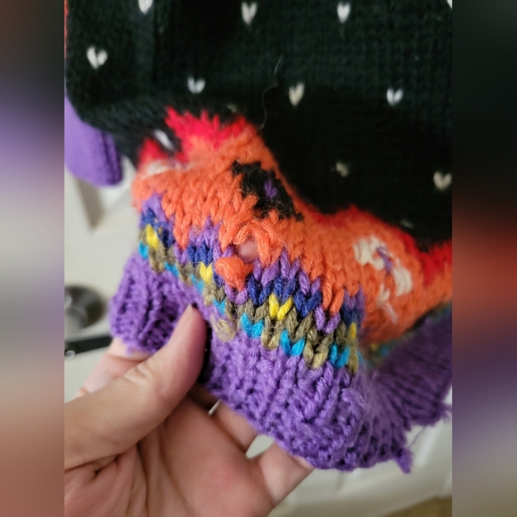 ✨️HP✨Kitty Hawk | Colorful 90s VTG Chunky Knit Argyle Sequins Wool Blend Sweater - Picture 12 of 13